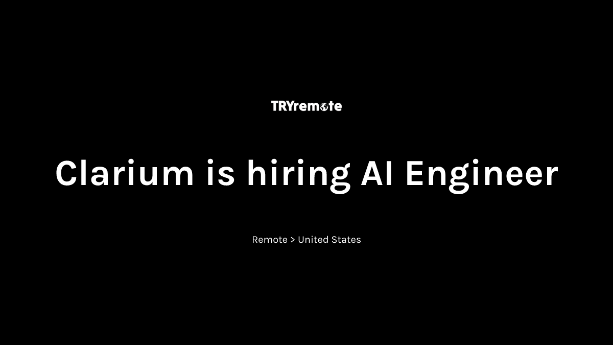 AI Engineer at Clarium | Work from home